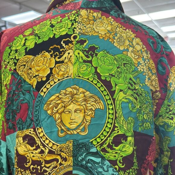 Versace Black and Gold Baroque Print Shirt - Picture 11 of 14